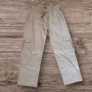 Liverpool Los Angeles Cargo Cropped Pants Oatmeal Beige Women's 2/26